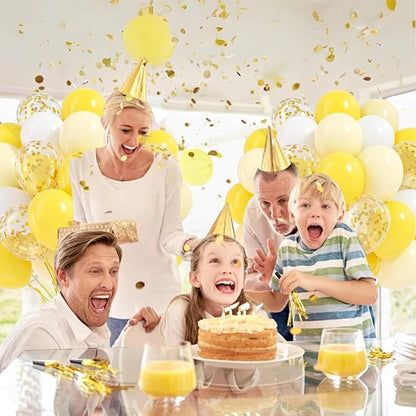 60pcs Yellow and White Balloons 12inch - Image 6