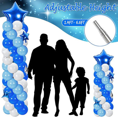 Gejoy 110 Pcs Blue White Balloons Column Stand Kit Adjustable Tower Stand from - Image 3