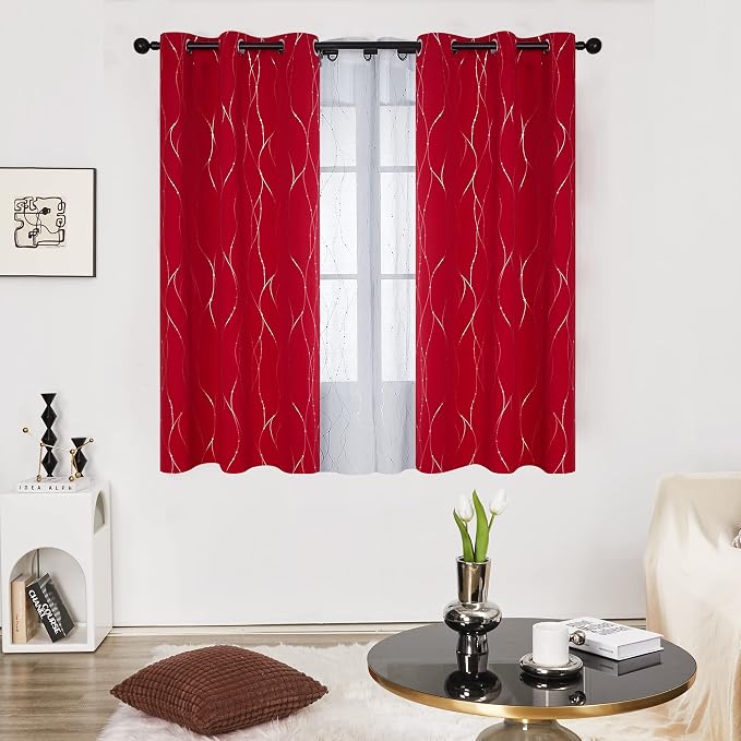 Deconovo Living Room Curtains 63 Inches Long, Thermal Insulated, Room Darkening - Image 2