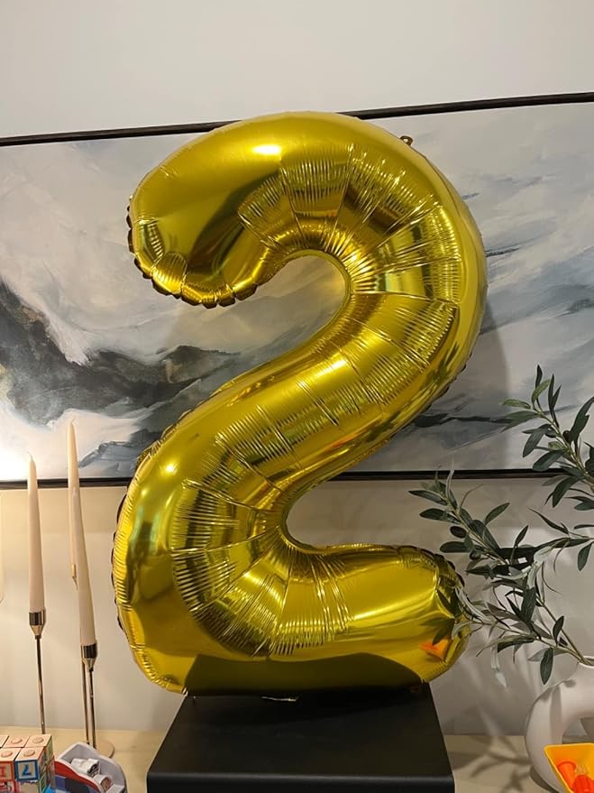 Gold 2026 Balloons, Foil 40 Inch 22 Number Balloons, 60 Balloon Number - Image 7