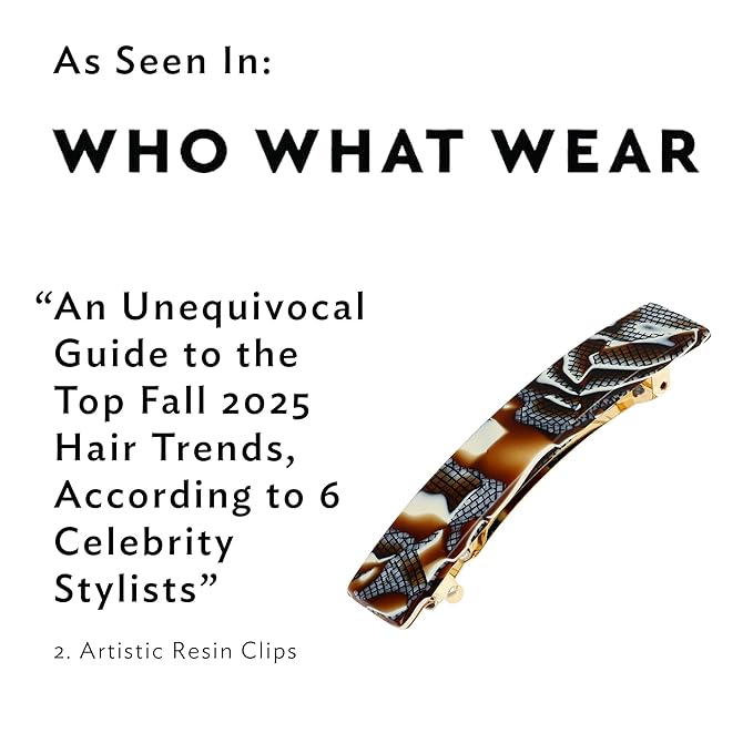 Checkered Hair Barrette for Thin Hair, Classic Rectangle French Barrette for Women, Lightweight and Comfortable, Strong Hold, Chequered Board | France Luxe