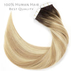 Lacer Remy Human Hair Extensions Tape Ins 20 Inch Tape in Real Human Hair Extensions Pu Skin Weft Color Caramel Blonde Mixed Bleach Blonde with Darkest Brown Roots 50 Gram R#2-27/613