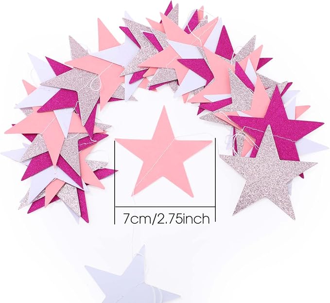 Patelai Glitter Star Garland Banner 2026 Graduation Decor 130 Feet Star Hanging - Image 2