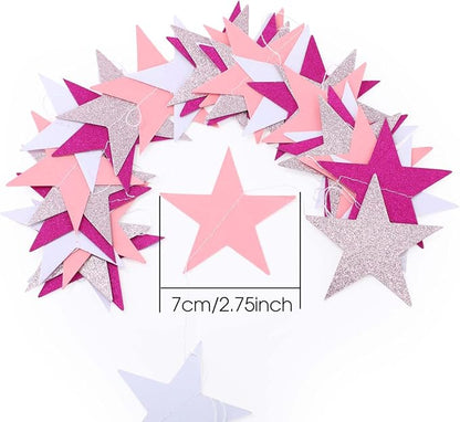 Patelai Glitter Star Garland Banner 2026 Graduation Decor 130 Feet Star Hanging - Image 2