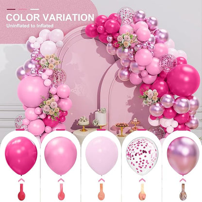 Pink Balloon Garland Arch Kit 156 Pcs Different Sizes 18 12 10 5 Inch Hot Pink - Image 7