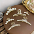 Pearl Hair Clips,Elegant Hair Clip Strong Hold Jaw Clips,Big Pearl Hair Claw Clips Barrettes Nonslip Birthday Thankgiving Christmas Gift for Women Girls Daughter Girlfriend (6 Pack)