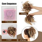 HMD Tousled Updo Messy Bun Hair Piece Hair Extension Ponytail With Elastic Rubber Band Updo Bun Synthetic Hairpieces for Women