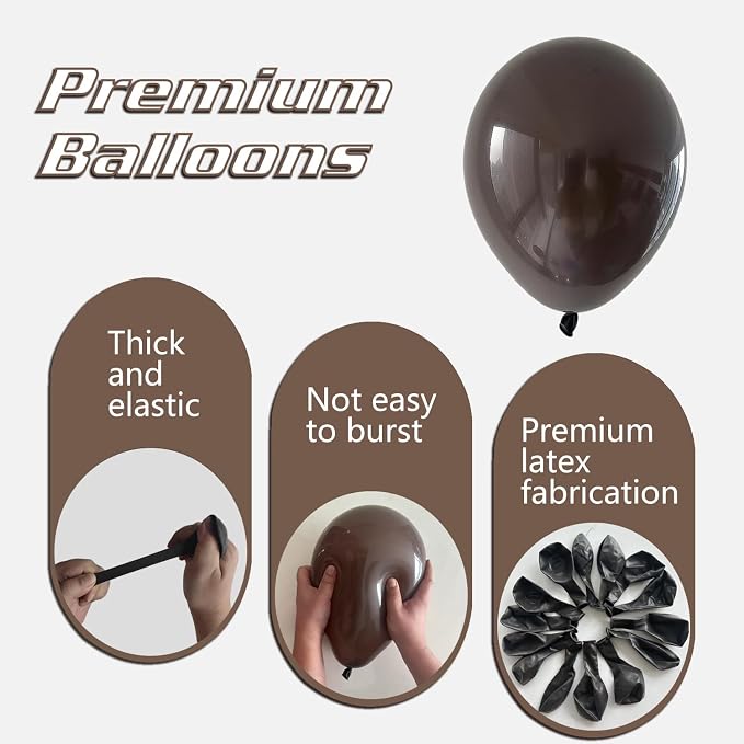 Dark Brown Balloons 145pcs Different Sizes 18 12 10 5 Inch Boho Brown Garland - Image 3