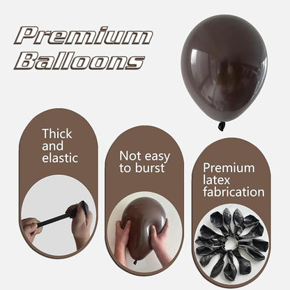Dark Brown Balloons 145pcs Different Sizes 18 12 10 5 Inch Boho Brown Garland - Image 3