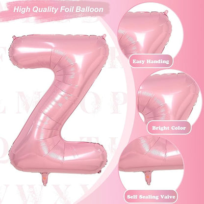 Z Letter Balloon Pastel Pink, Large Inflatable Light Pink Balloon Letter Z - Image 9