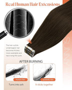 Sunny Hair Brown Tape in Hair Extensions Human Hair 12 inch Remy Hair Extensions Tape in Thick End Tape ins Human Hair Extensions 40Pcs 60g