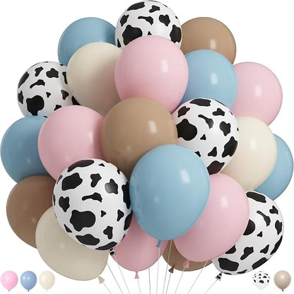 Pink and Blue Balloons, 12 Inch Double Stuffed Pink Blue Brown Boy or Girl by Froova