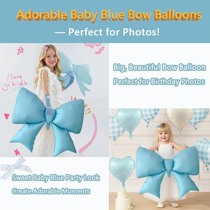 LilyZheng Baby Blue Number 2 Foil Balloon Set, 40 Inch Number Balloon - Image 8