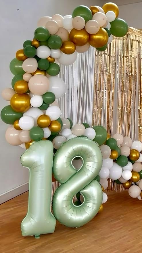 Sage Green Number 1 Balloon 40 inch, 1st Birthday Party Balloons Decorations | - Image 5