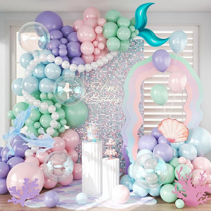 CROSSFINGERS Mermaid Balloon Garland Arch Kit Mermaid Birthday Decorations | by CROSSFINGERS