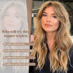 MORICHY Hair Topper for Women with Thinning Hair 20inch Long Wavy HairToppers with Bangs 6.5"x6.5" Large Base Synthetic Wiglets Ombre Dark Blonde