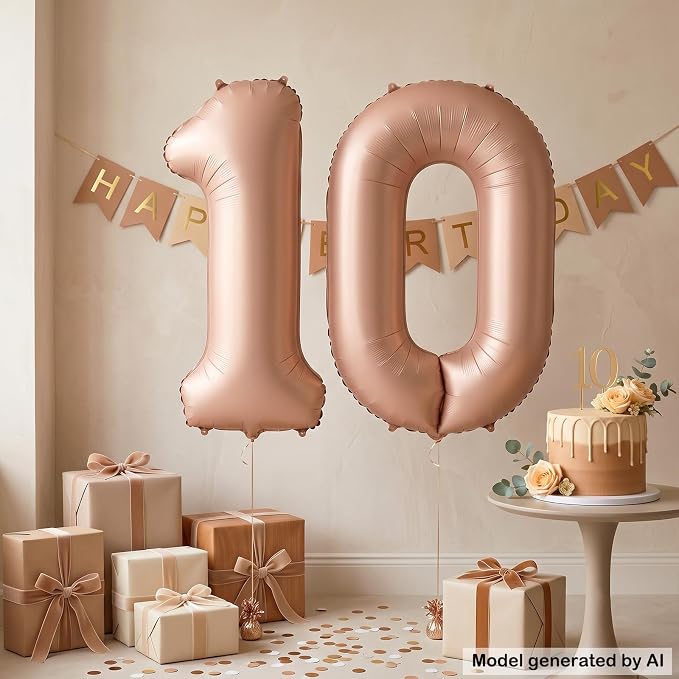40 Inch Caramel Foil Number 10 Balloon - Image 3