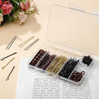 480 Pcs Bobby Pins Hair Pins Kit, U Shaped Hair Pins for Buns, Hair Pins for Women, Hair Rubber Bands with Box, 2/2.36/2.76inch Black Bobby Pins Brown Hair Blonde Hair Pins for Styling