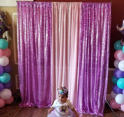 Poise3EHome Lavender Sequin Backdrop Curtain, 4 Panels 2FTx8FT Glitter - Image 7