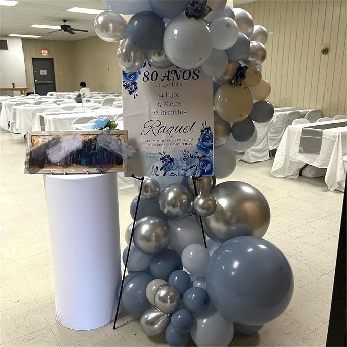 Dusty Blue Balloon Set, Pastel Blue Beige Cream Ocean Balloon - Image 3