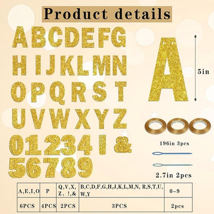 116 Pcs DIY Glitter Customizable Banner Kit Custom Banner Including 111 Letters - Image 2