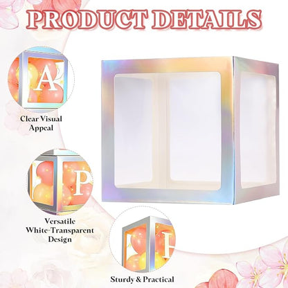 uxcell 5 Pcs Party Balloon Boxes, Transparent Balloon Boxes - Image 3