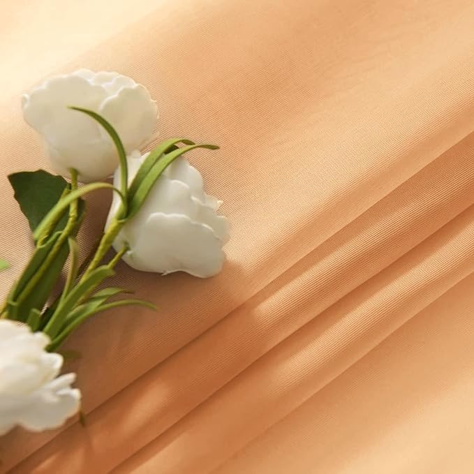 SpaceDresser Beige Sheer Curtains 4 Panels Rod Pocket Semi-Sheer Curtain 72 - Image 6