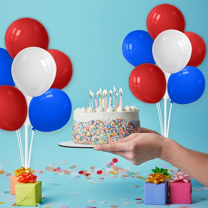 ZJDHPTY 4Set Red White and Blue Balloon Stand Patriotic Decorations | Balloon - Image 5