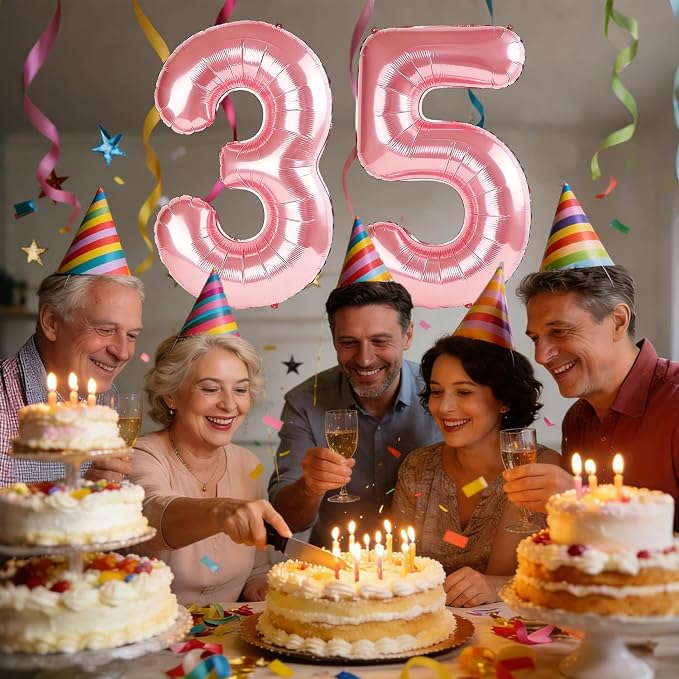 40 Inch Number 35 Balloons for 35th Birthday Party Decorations, 0-100 Jewelry - Image 2