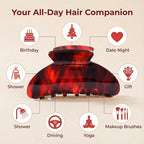 Big Claw Hair Clips for Women Hair Jaw Clips Large Hair Claw Clamps Acetate Hair Clip 2 Pack,Tortoise/Burgundy