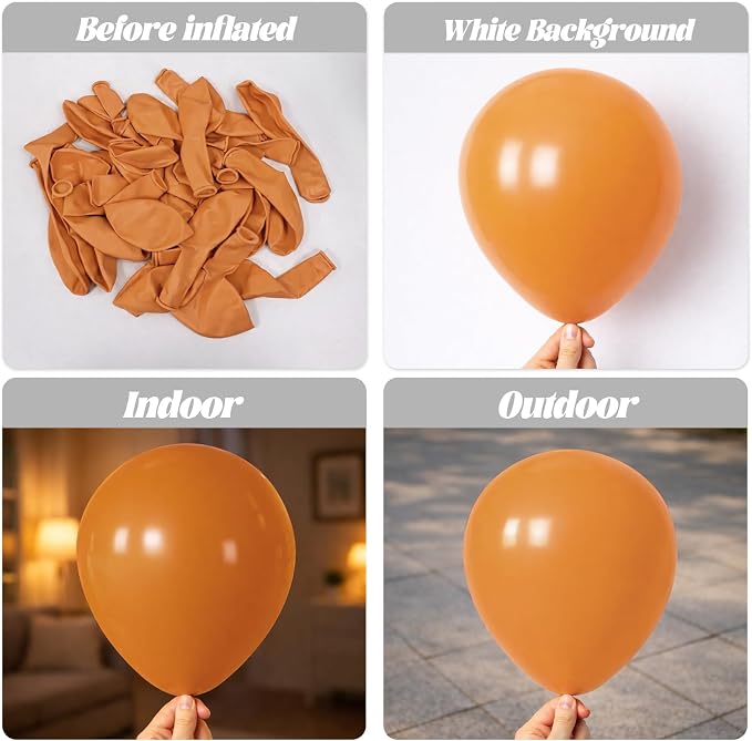 Voircoloria 105pcs Retro Orange Party Latex Balloons, 12inch | - Image 3