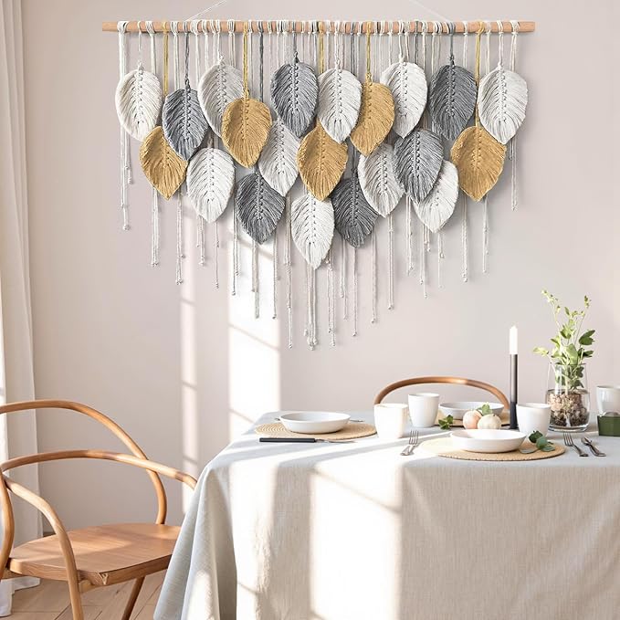 Large Macrame Wall Hanging Boho Woven Tapestry Chic Modern Home Decorations | - Image 6