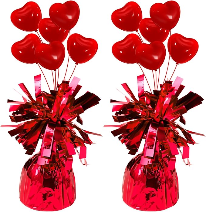 2 Pcs Balloon Weights Red Metallic Anchor Balloon Holder by Unknown