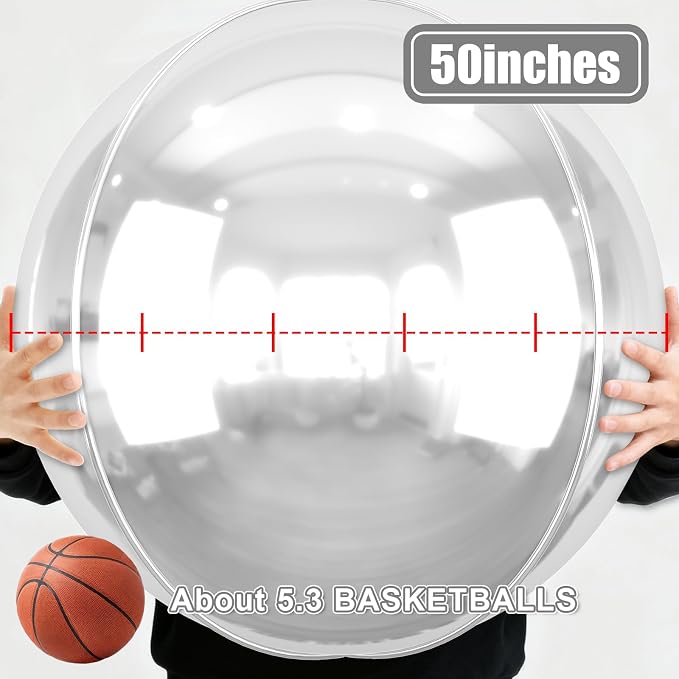 50 Inch Giant Silver Round Foil Balloons - Image 4