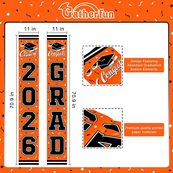 2026 Graduation Decorations, Congrats Grad Banner Backdrop - Image 2