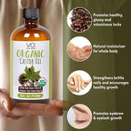 VITAL AFFAIR Pure Castor Oil Organic Cold Pressed Unrefined Glass Bottle-USDA Certified for Castor Oil Pack Wrap for Face,Hair Growth,Eyelashes,Eyebrows-16oz