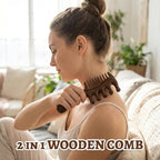 Wooden Scalp Massager Comb, Wide Tooth Comb, Scalp Massager Hair Growth with Scalp Massager and Wooden Scalp Massager Tool（Random shipment）