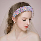 Sparkle Wide Headband for Women Girls Colorful Sequin Headbands Fashion Glitter Headband Comfortable High Elastic Head Band Hair Hoop Hair Accessories for Womens