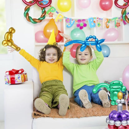 LXZFCRG 260 Long Balloons, Shiny Metallic Latex Twisting Balloon - Image 6