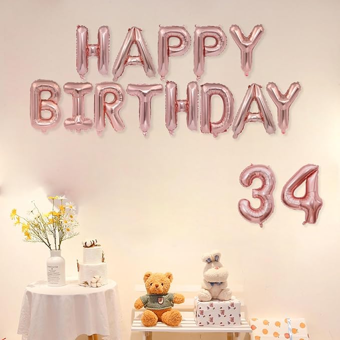 2 Set 20 Pcs Number Balloons 16 Inch Rose Gold 0-9 Number Mylar Foil Balloons - Image 6