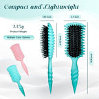 Curly Hair Brush, 5-in-1 Detangling & Curl Defining Brush for Curly Hair Wet or Dry, Shaping & Styling Brushes with Less Pulling for Women & Men (Teal)