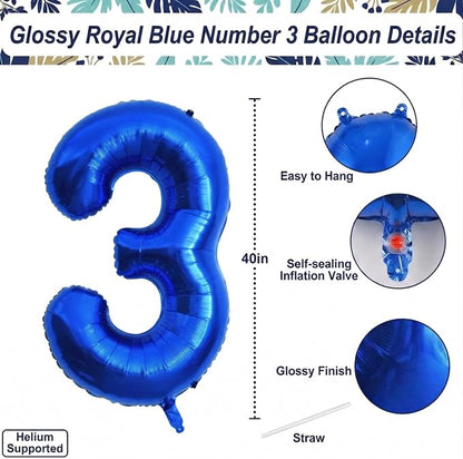 Navy Blue Number 13 Balloon 40 Inch, Shiny Foil Numeral Teen Milestone Decor | - Image 4