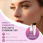 Eyelash & Eyebrow Color Kit, Professional Instant Lash & Brow Color Kit with Natural Results, Easy to Use, Eye Brow & Eye Lash Coloring Set DIY Hair Coloring for Salon Home Use 7ml (Black)