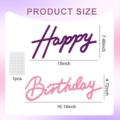 TONIFUL Happy Birthday Sign for Backdrop - Image 3
