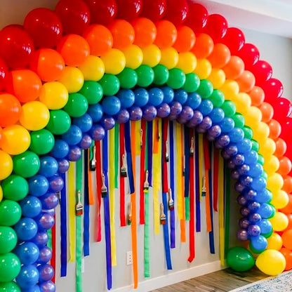 PartyWoo Rainbow Balloon Arch Kit 142pcs Colorful and Blue Balloons | Red Green - Image 6