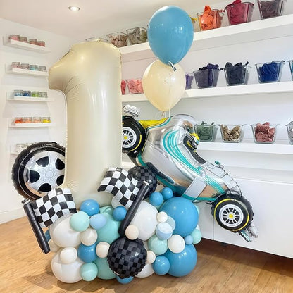 Cream Number 10 Balloons, 40 Inch 10 Balloons Giant Helium Foil Mylar Beige 10 - Image 6