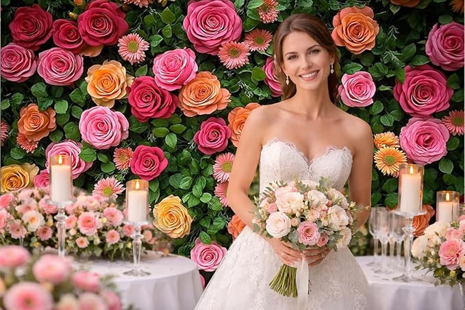 Floral Backdrop for Photography Mother's Day Backdrop Wedding Backdrops Spring - Image 2