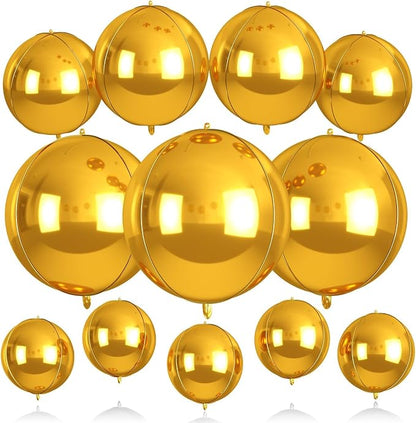 12Pcs Gold Round Balloons Foil, Giant Metallic Gold Foil Balloons by BIAPIAN