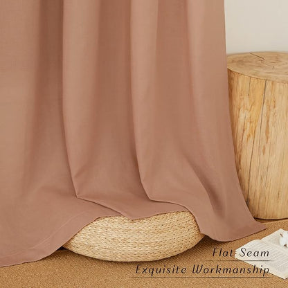 NICETOWN Flax Linen Terracotta Curtains - Image 7