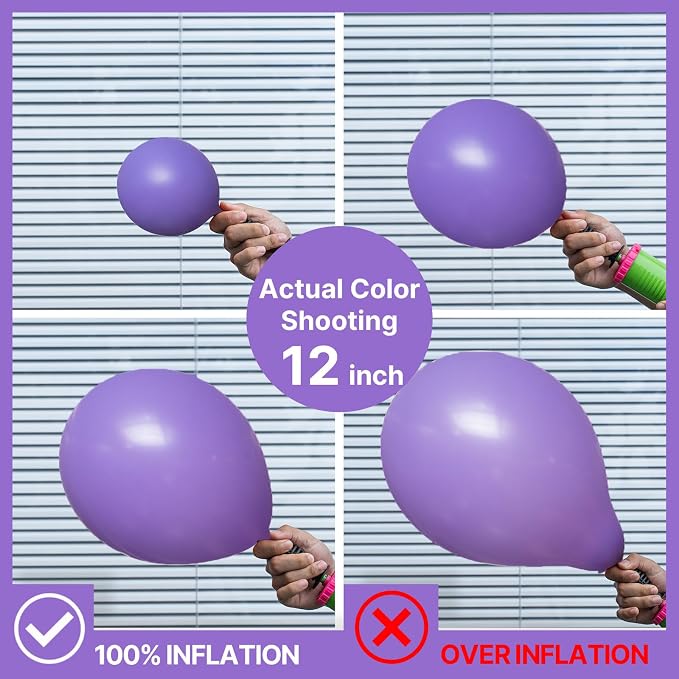 PartyWoo Purple Balloons 100pcs Latex Helium Balloons 12 Inch | Birthday Baby - Image 3